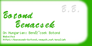 botond benacsek business card